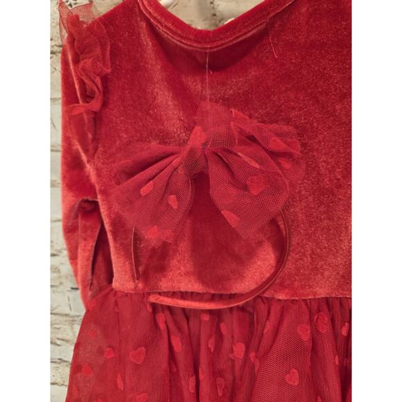 Btween 2 Piece Girl Holiday Dress Size 4T Christmas Dress NWoT Red Tutu Headband - Picture 4 of 4